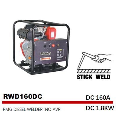 частота DC 1.8kw PMG генератора ручки 160A сваривая дизельная средняя